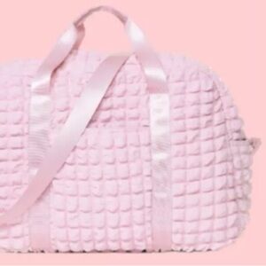 Wild Fable Quilted Light Pastel Baby Pink Bubble Weekender Duffle Bag